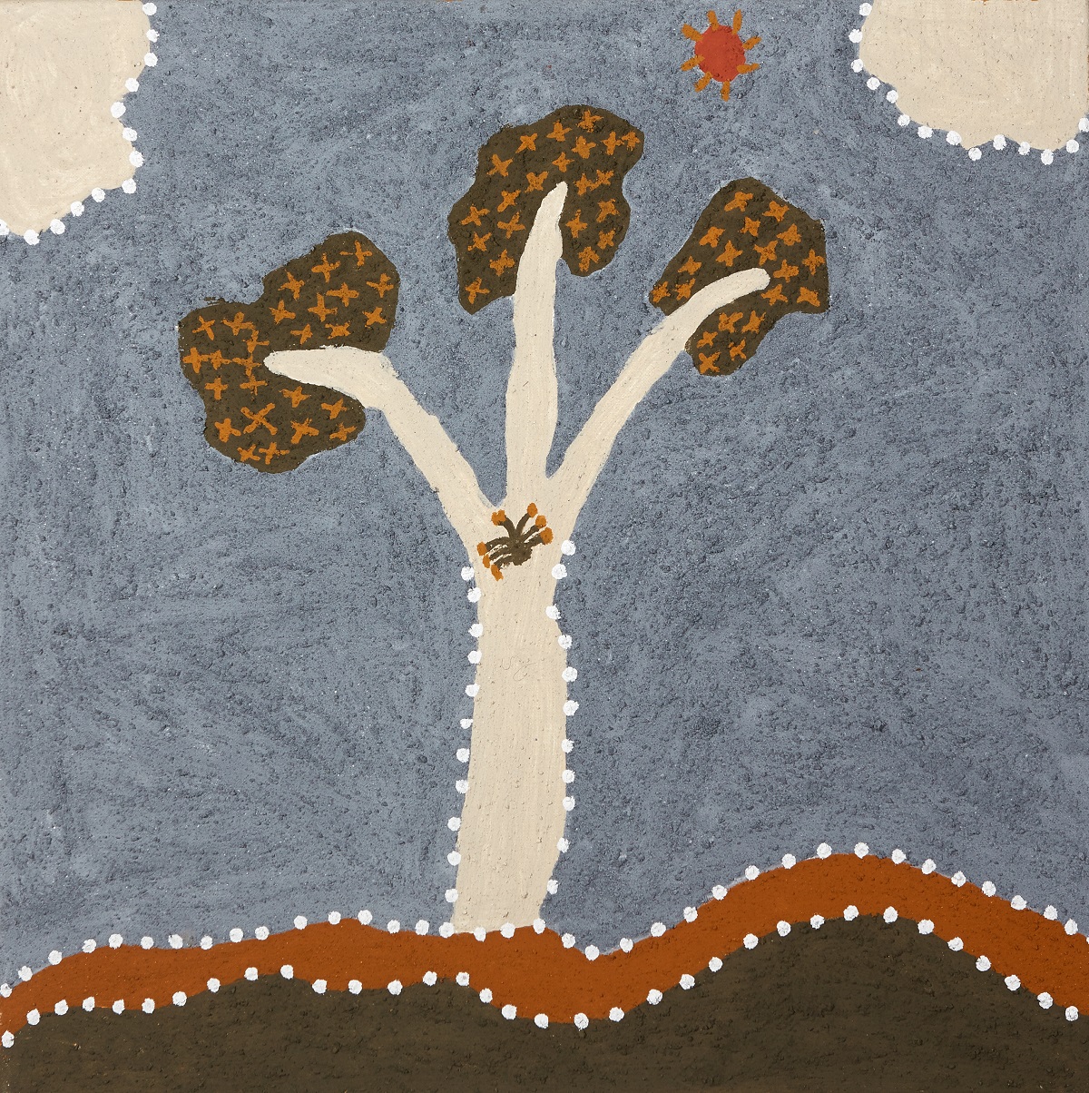 Warlarriny doo Garloonggoony (White Gum with Cymbidium Orchid)